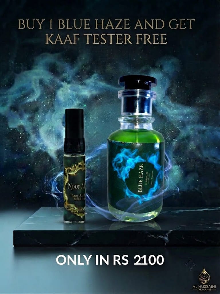 BUY BLUE HAZE BOTTLE AND NOOR AL KAAF TESTER FREE