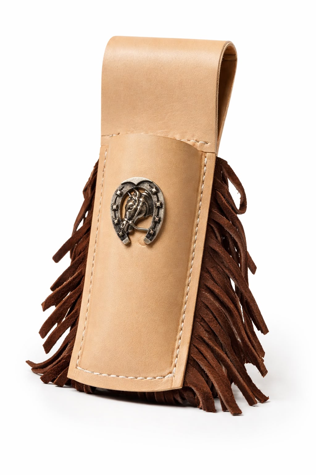 Funda de cuero con flecos