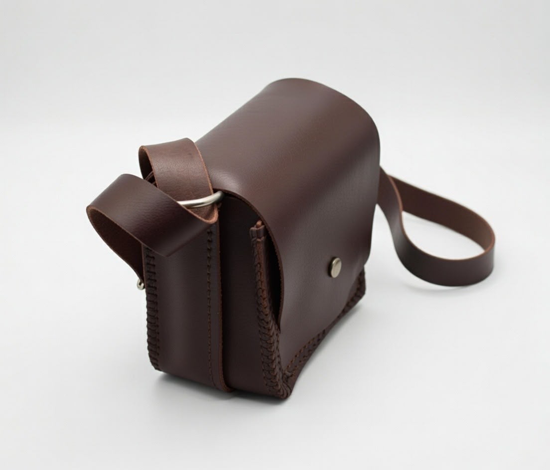 Bolso de cuero marrón