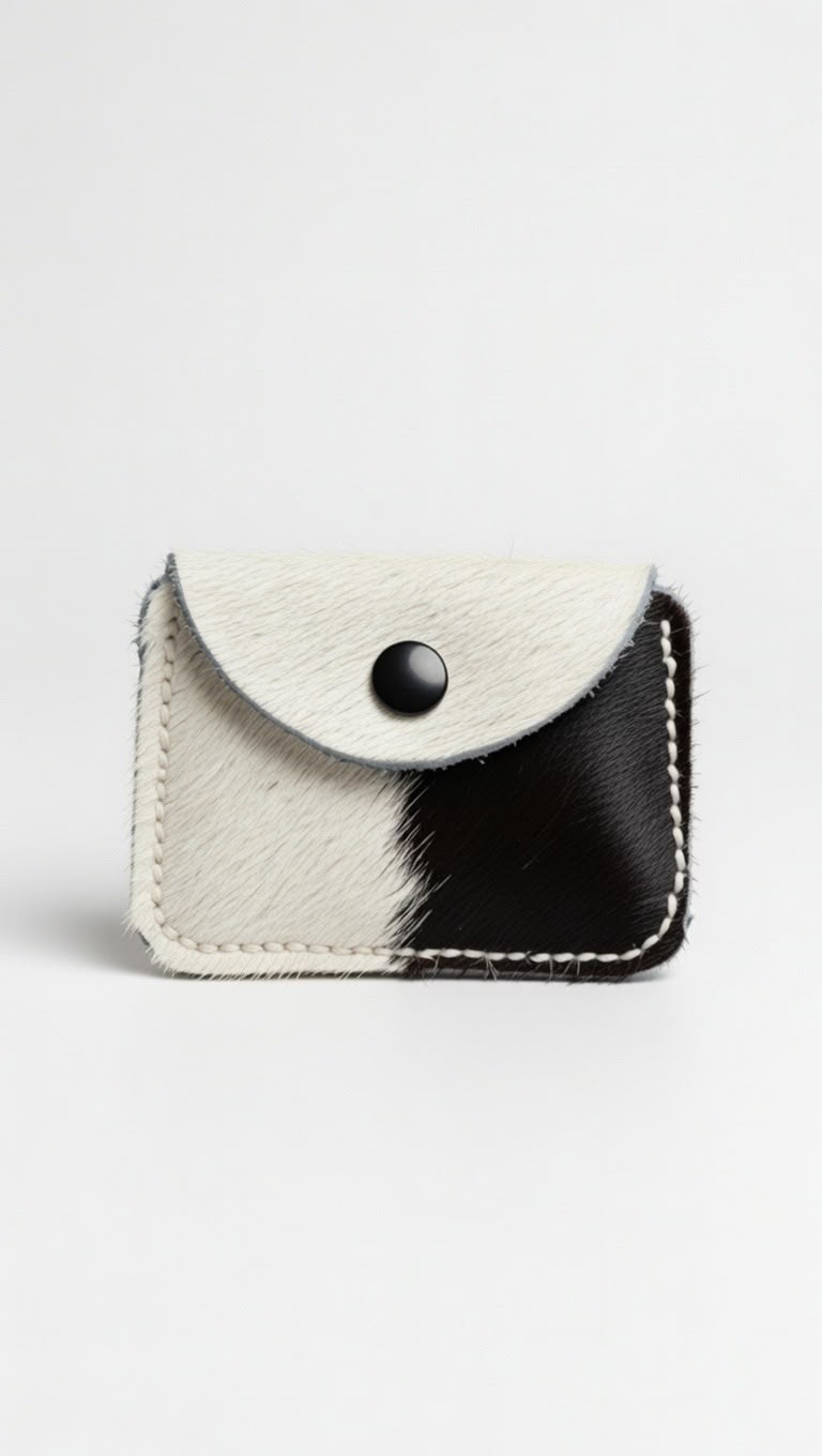 Monedero de piel bicolor para el cinturon
