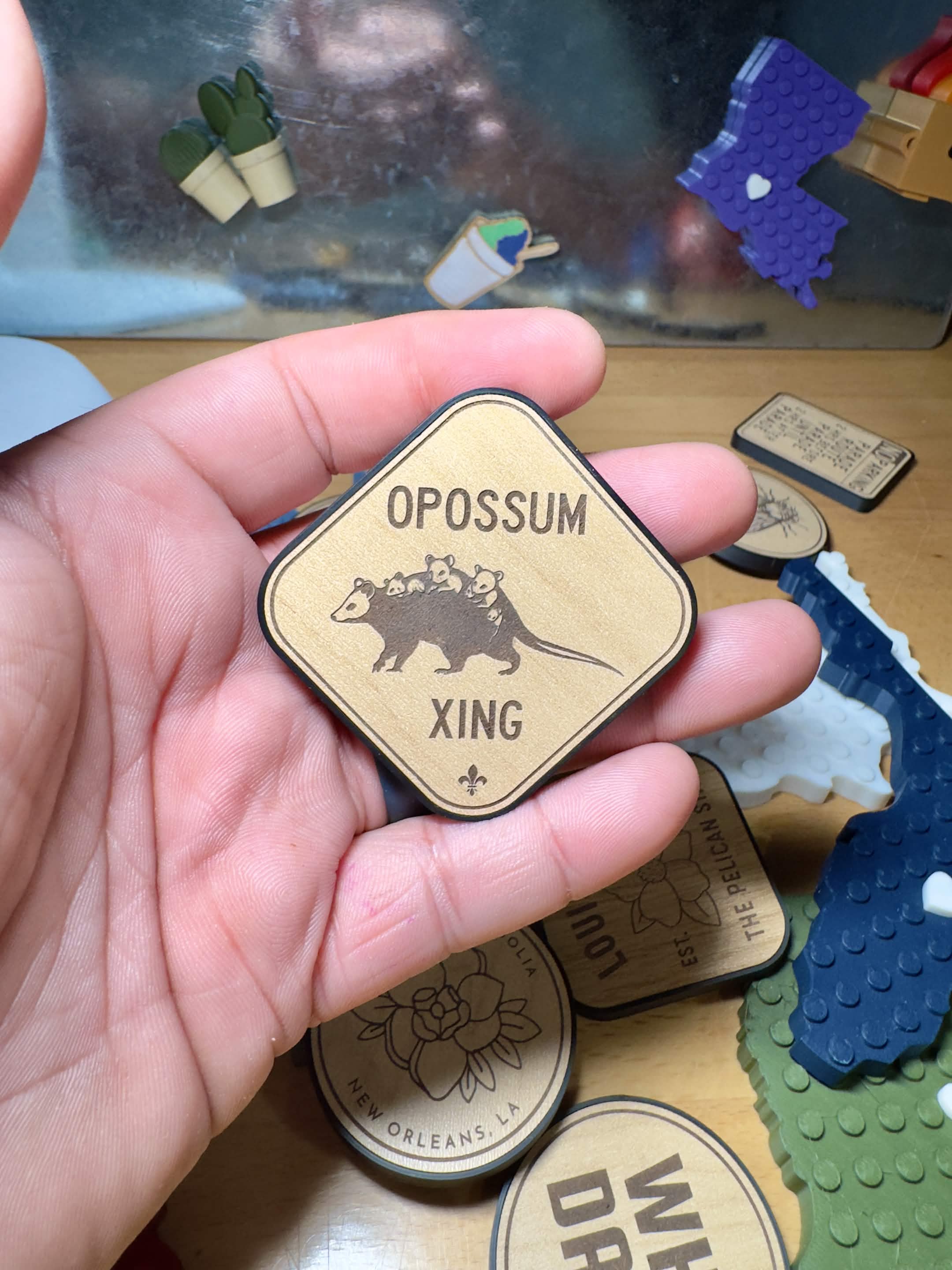 "Opossum Xing" Magnet