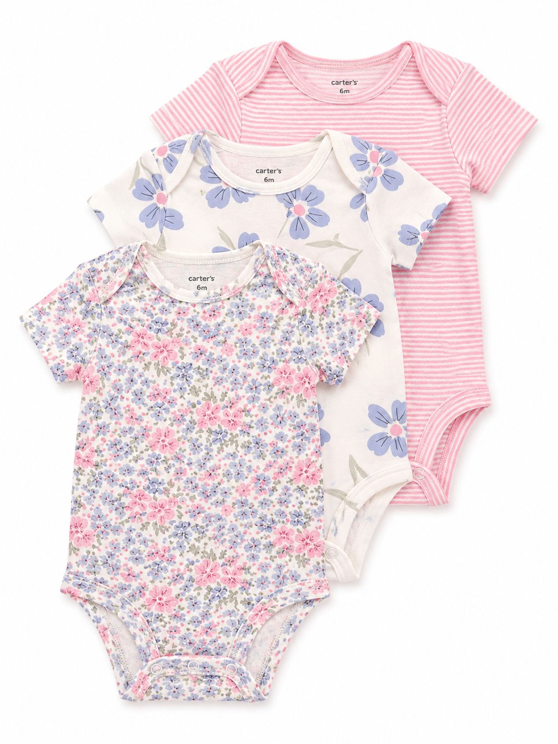Cod 334 - Kit 3 Bodys Floral Carter's