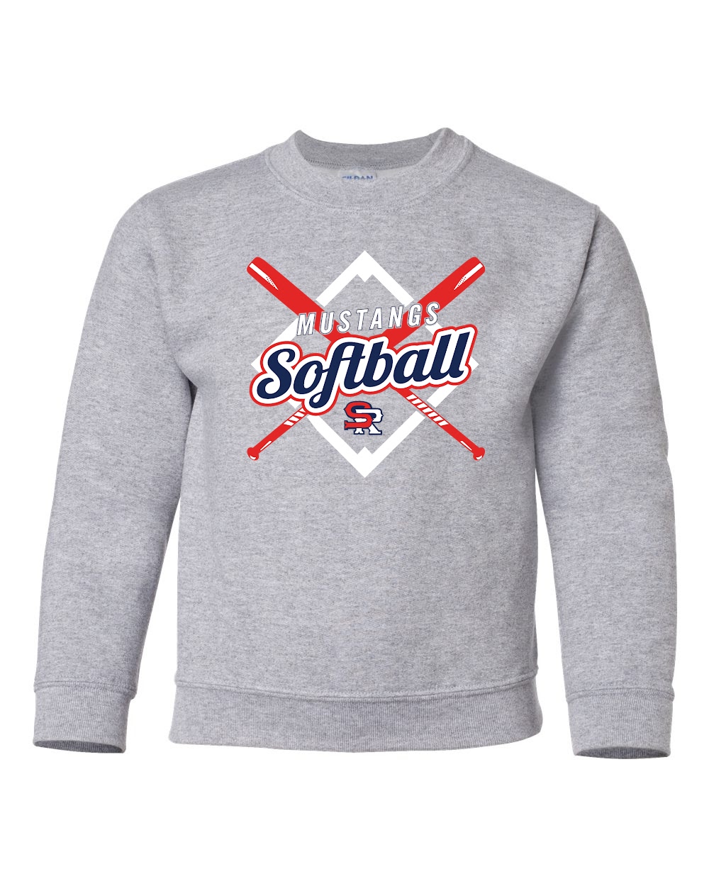 Youth Softball Heavy Blend Crewneck Sweatshirt