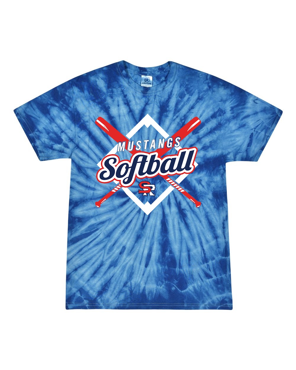Youth/ Adult Mustangs Softball Tie-Dye Cotton T-Shirt