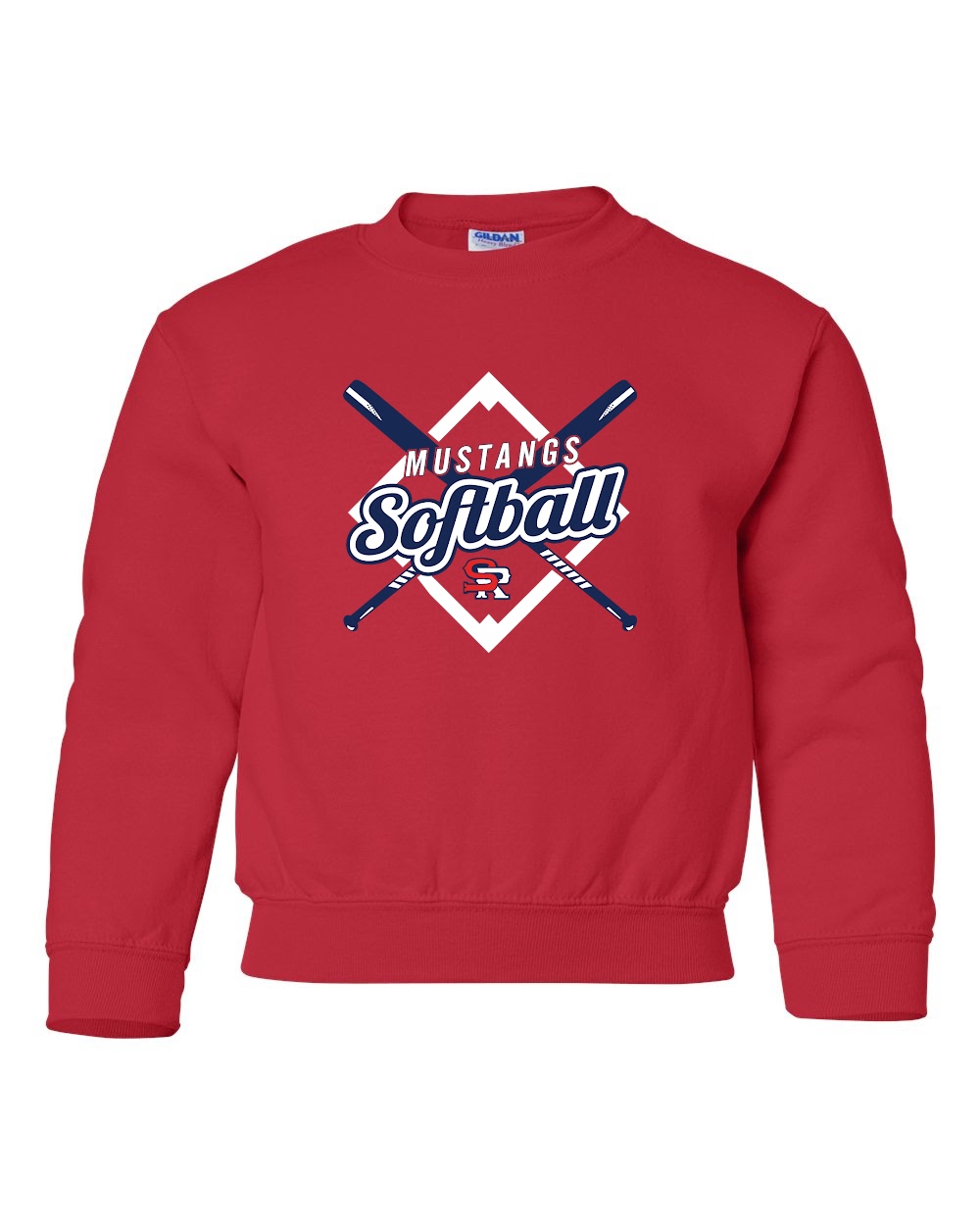 Youth Softball Heavy Blend Crewneck Sweatshirt