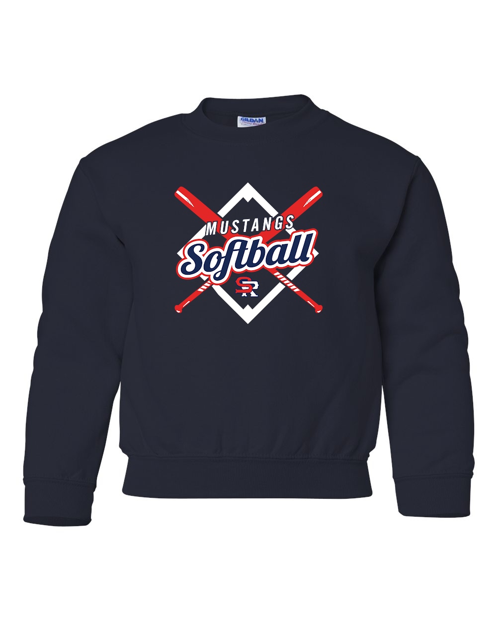 Youth Softball Heavy Blend Crewneck Sweatshirt