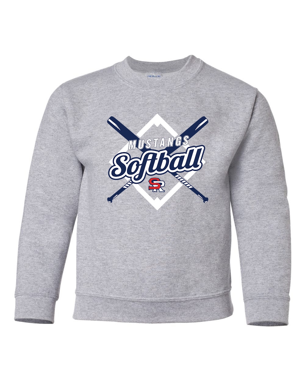 Youth Softball Heavy Blend Crewneck Sweatshirt