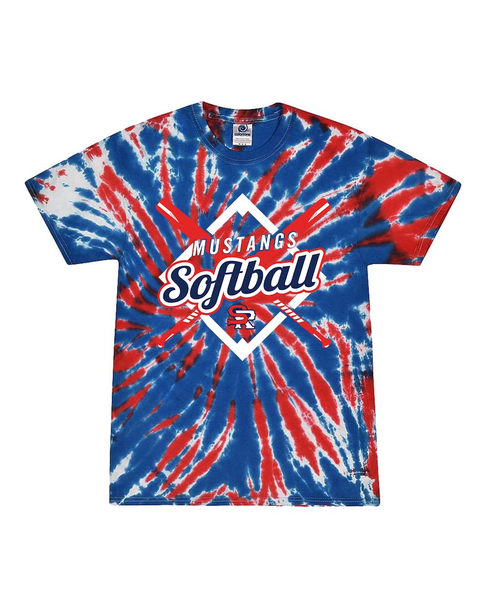 Youth/ Adult Mustangs Softball Tie-Dye Cotton T-Shirt