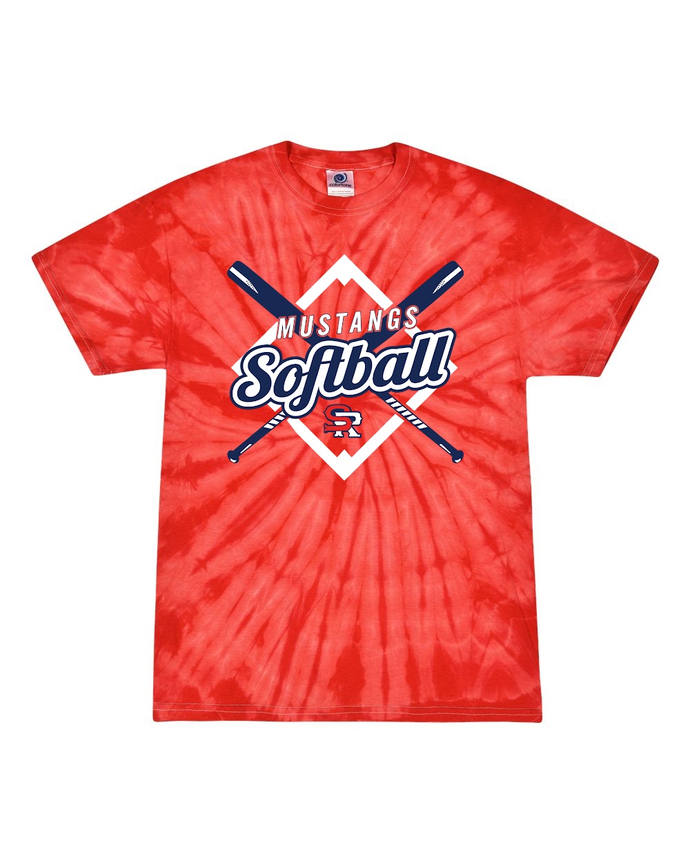 Youth/ Adult Mustangs Softball Tie-Dye Cotton T-Shirt