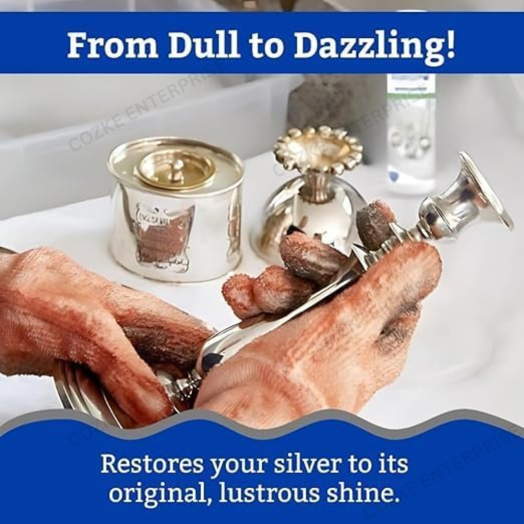 Instant Silver Dip Cleaner Liquid - Fast Acting Tarnish Remover for Jewellery, Pooja Items & Utensils Sparkling Clean 200ML