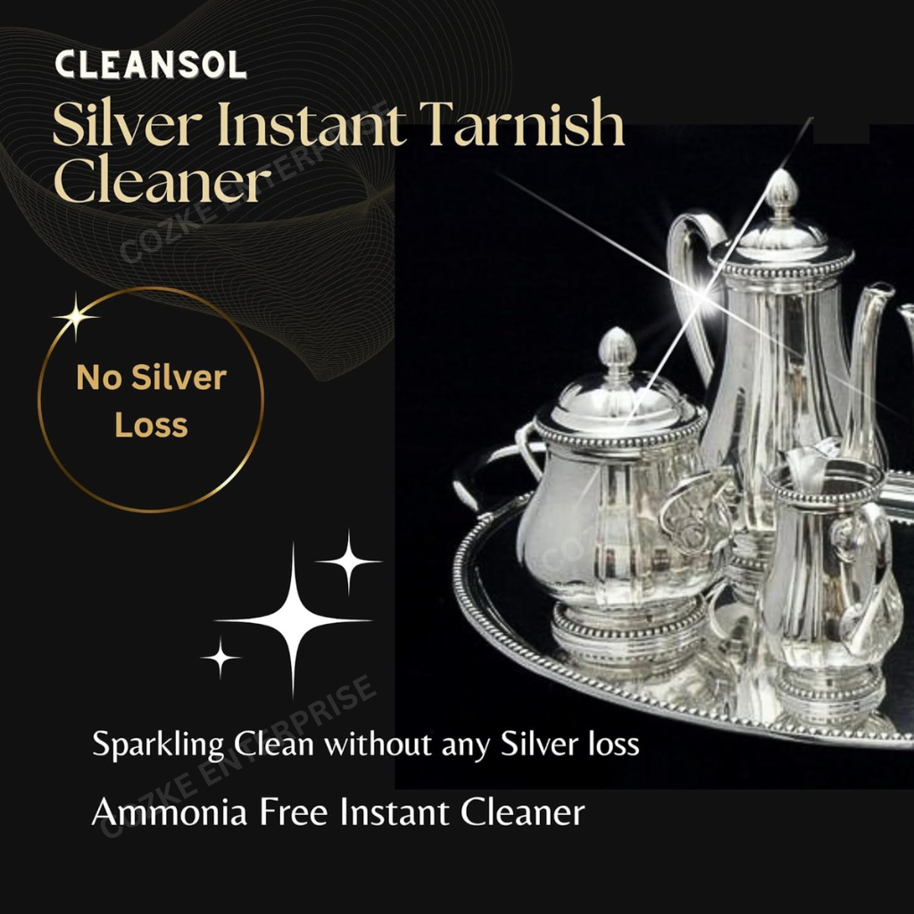 Instant Silver Dip Cleaner Liquid - Fast Acting Tarnish Remover for Jewellery, Pooja Items & Utensils Sparkling Clean 200ML