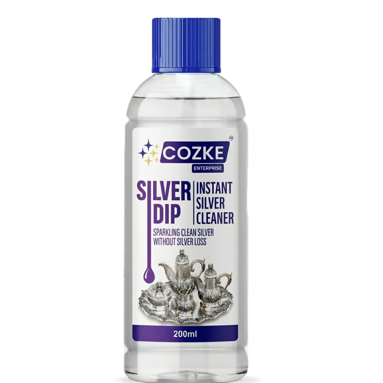 Instant Silver Dip Cleaner Liquid - Fast Acting Tarnish Remover for Jewellery, Pooja Items & Utensils Sparkling Clean 200ML