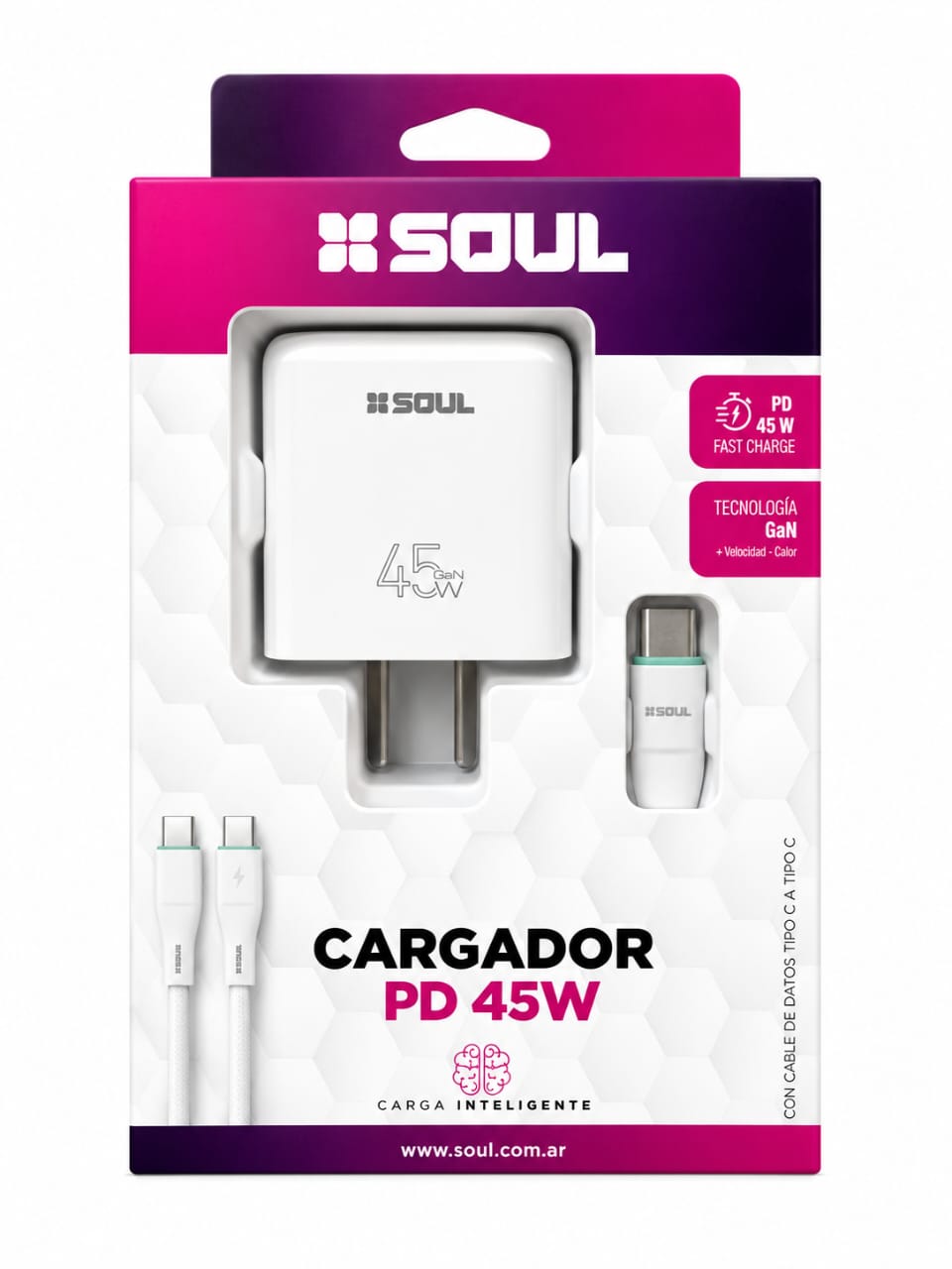 CARGADOR SOUL PD 45W CON CABLE