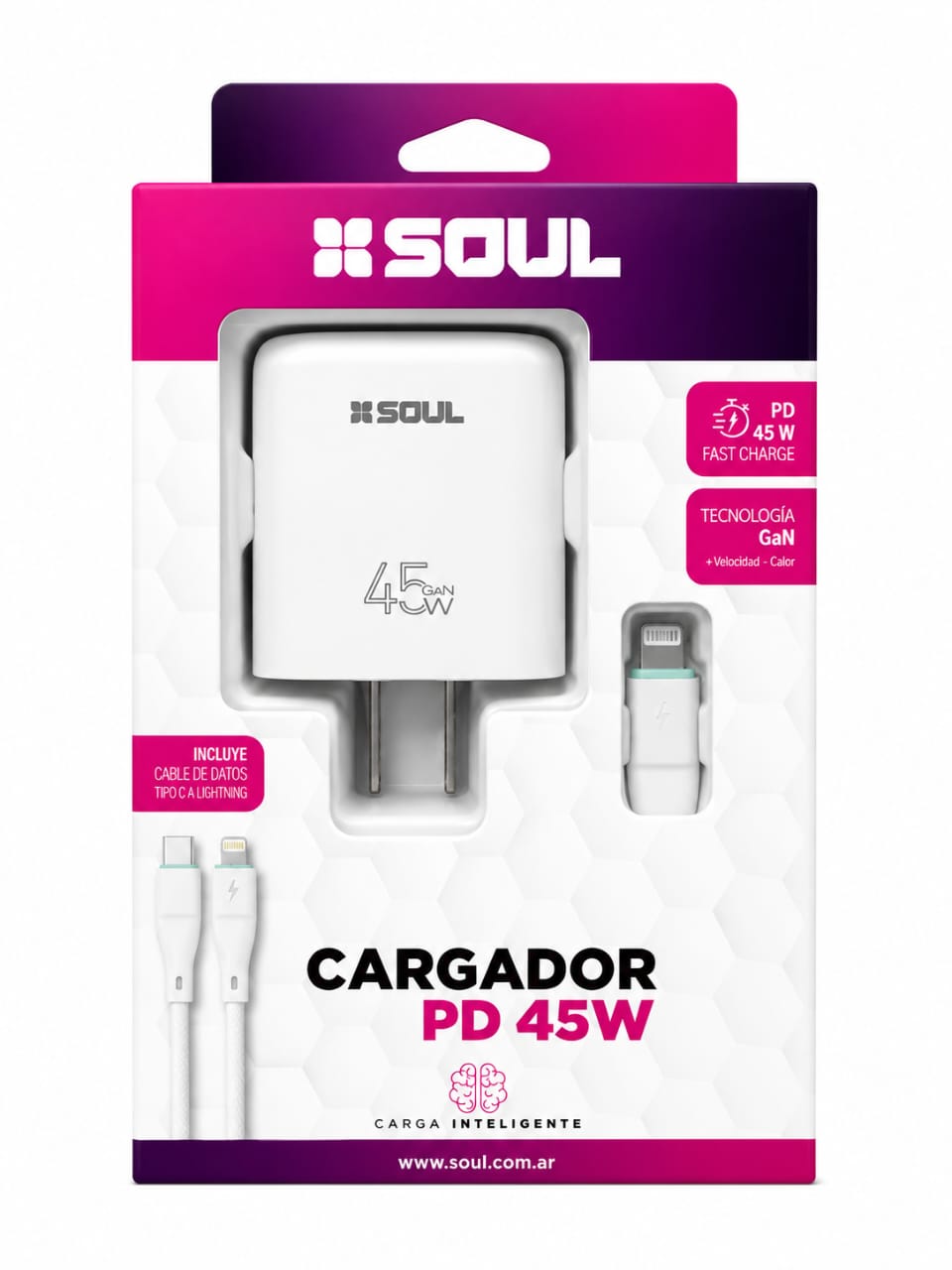 CARGADOR SOUL PD 45W CON CABLE
