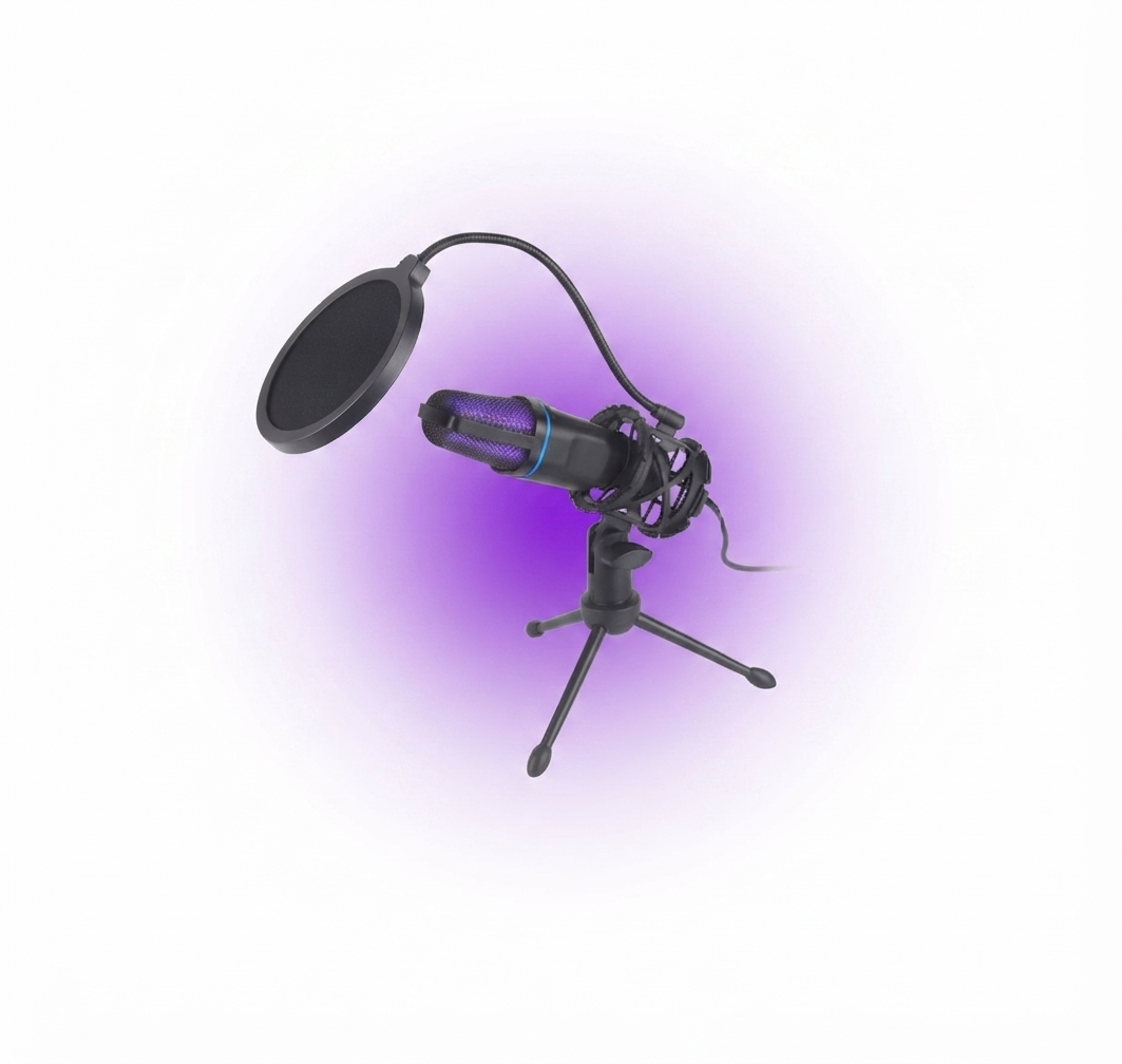 Micrófono USB RGB micrófono de condensador con cable para juegos