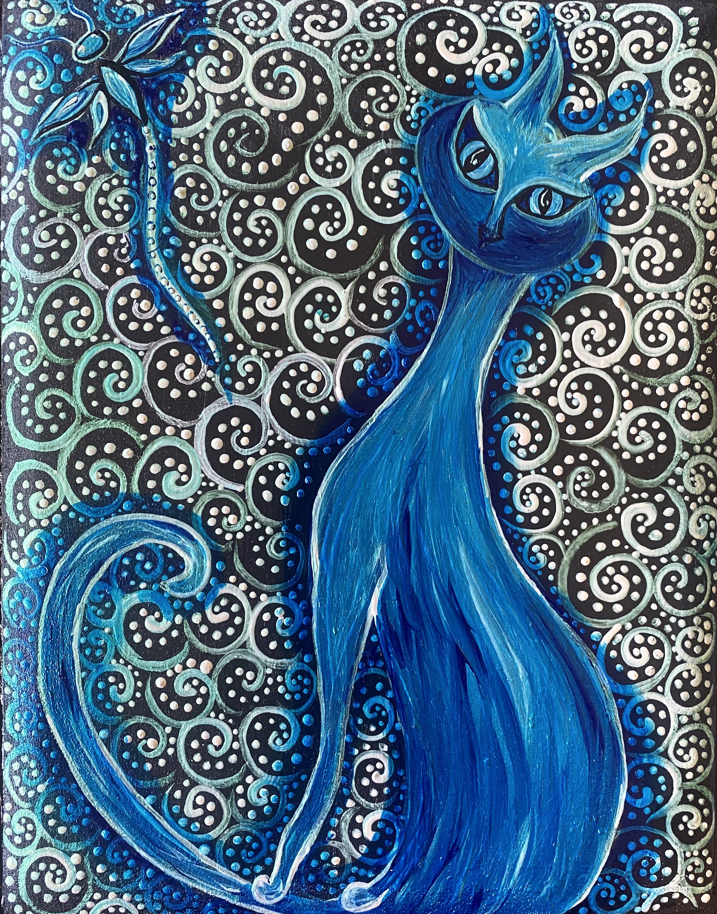 Whimsical Blue Cat