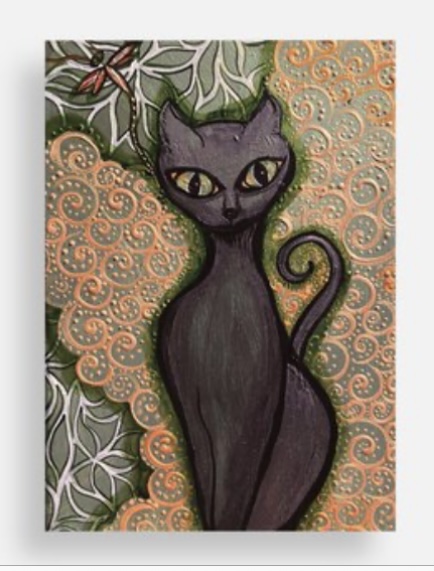 Mystic Black Cat Art Print