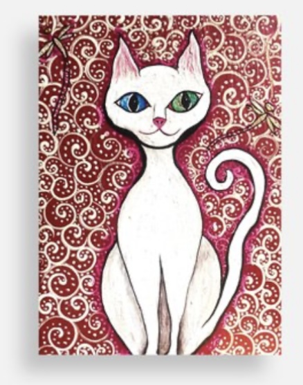 Whimsical Cat Art Print