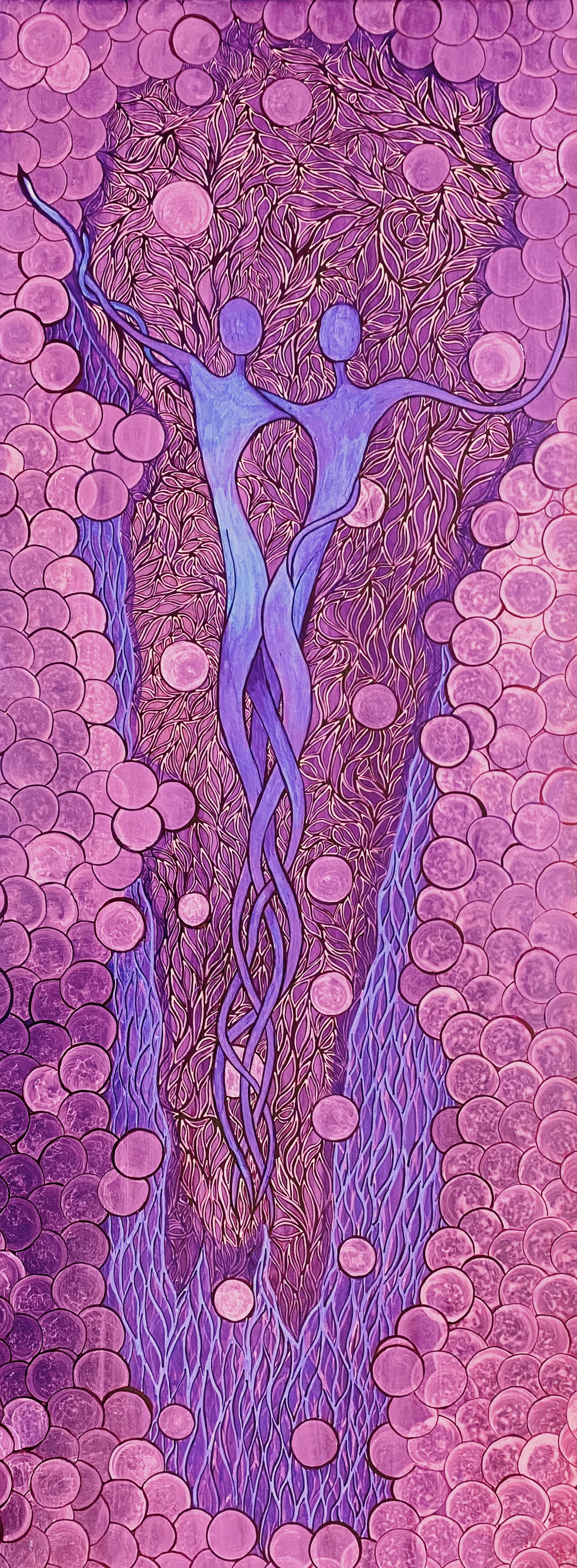Abstract Purple dancers ( vertical borders vary )