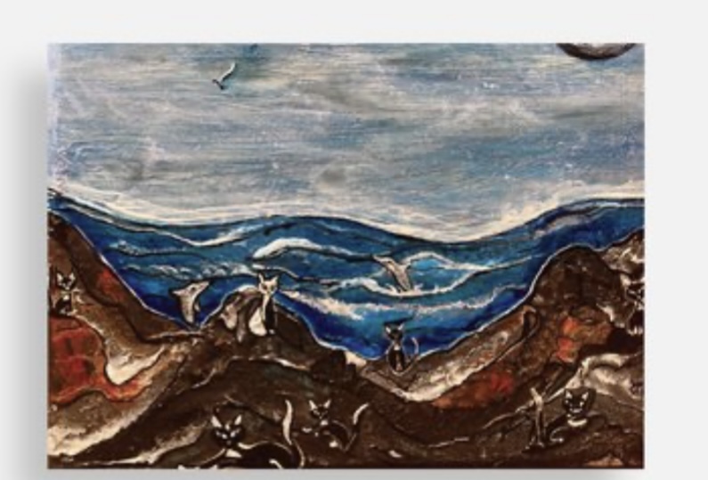 Abstract Ocean Landscape Painting