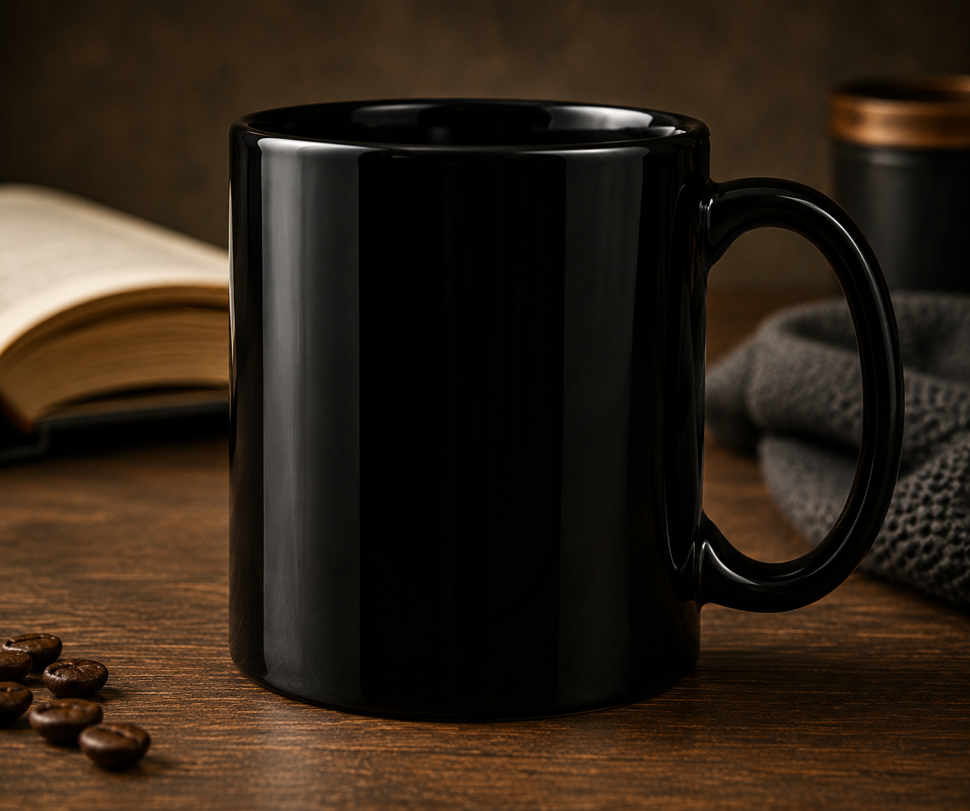 Hood Roots® "From the Block. Built to Last." Black Glossy Coffee Mug
