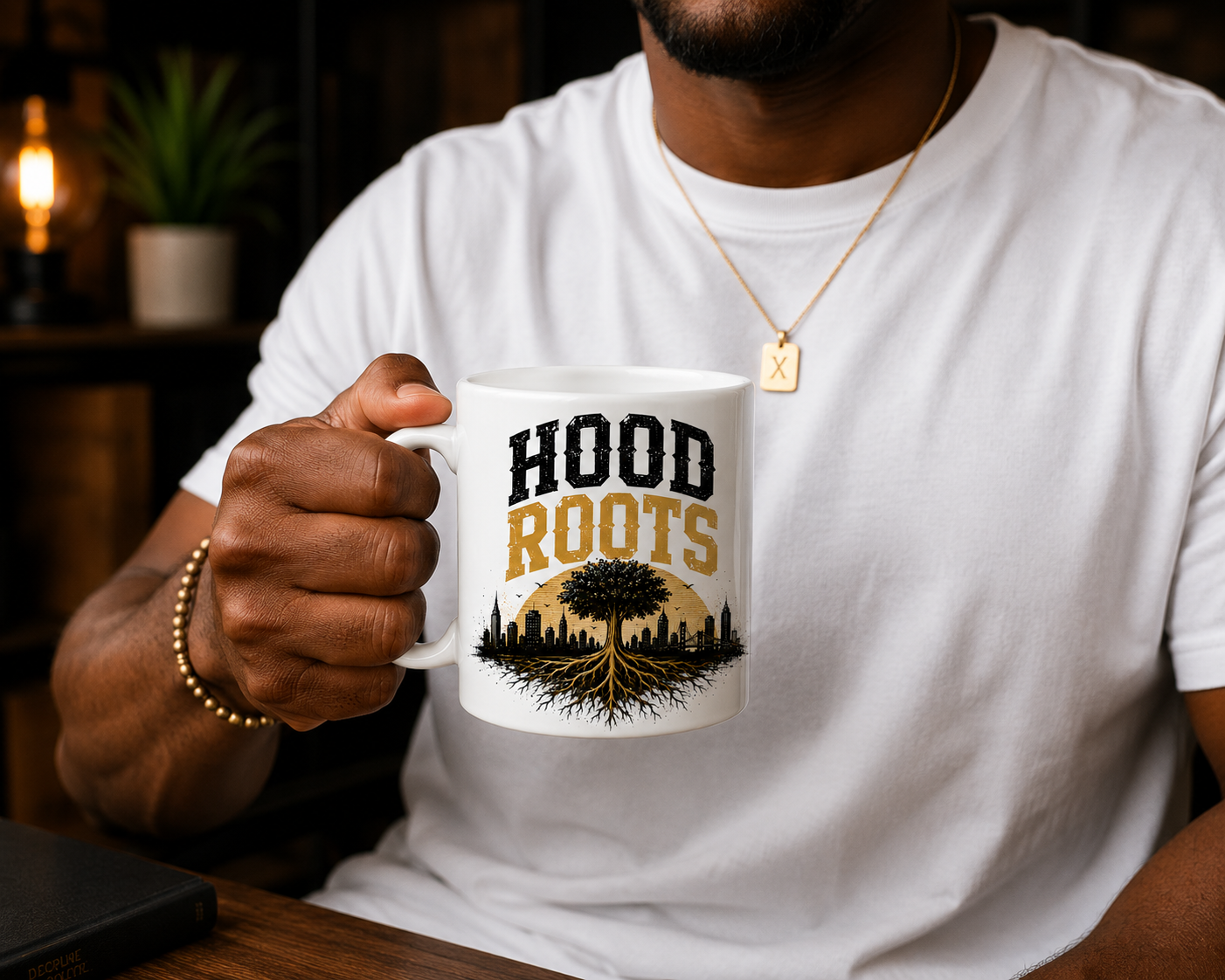 Hood Roots® Crown White Glossy Coffee Mug | Inspirational Ceramic Coffee Mug