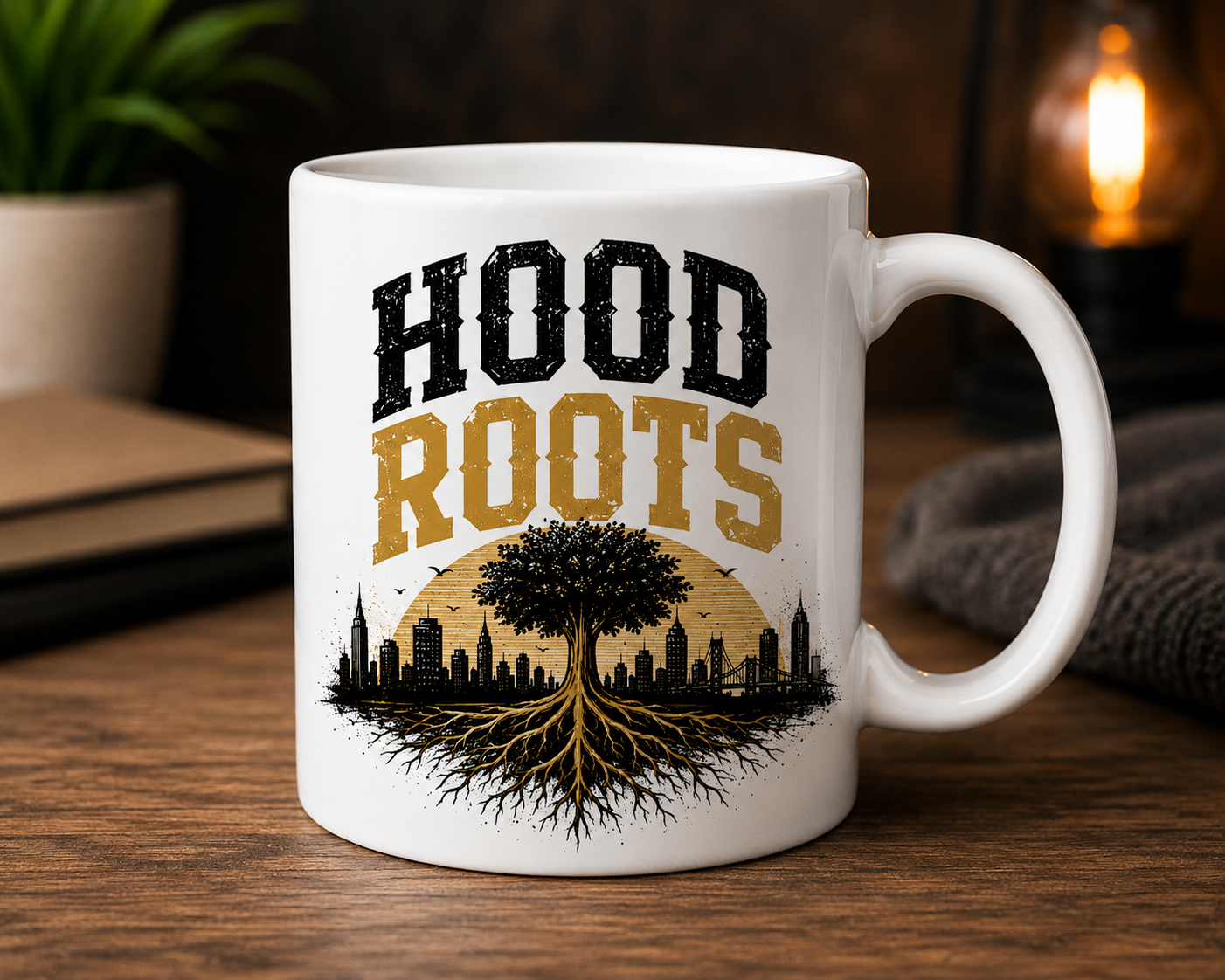 Hood Roots® Crown White Glossy Coffee Mug | Inspirational Ceramic Coffee Mug