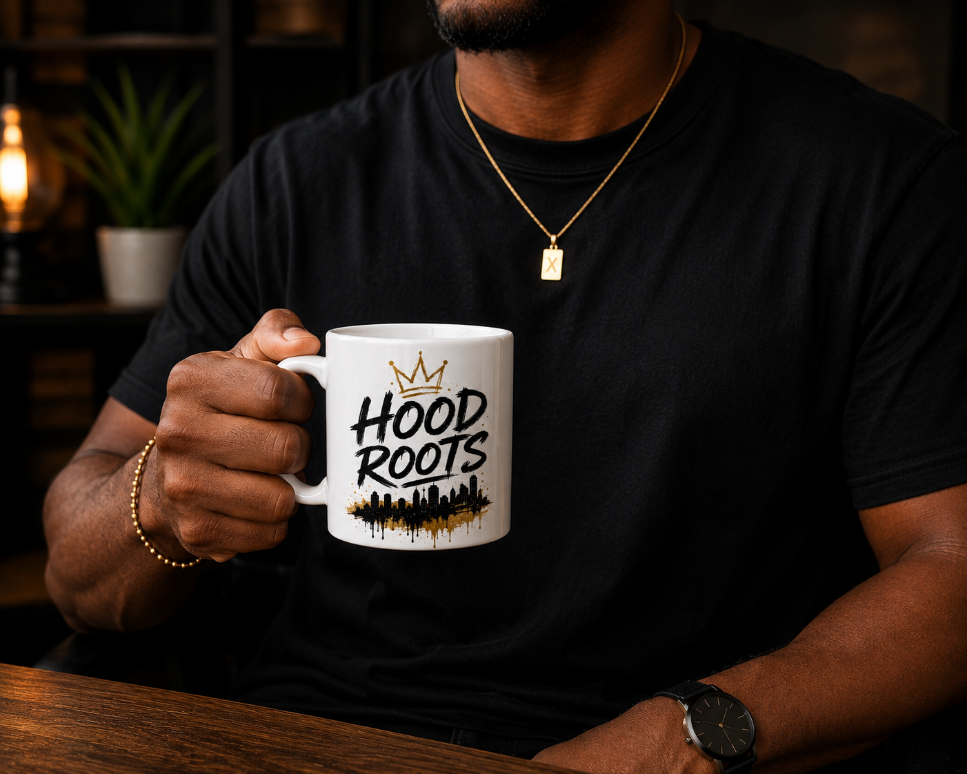 Hood Roots® Crown Edition | White Glossy Coffee Mug (11oz)