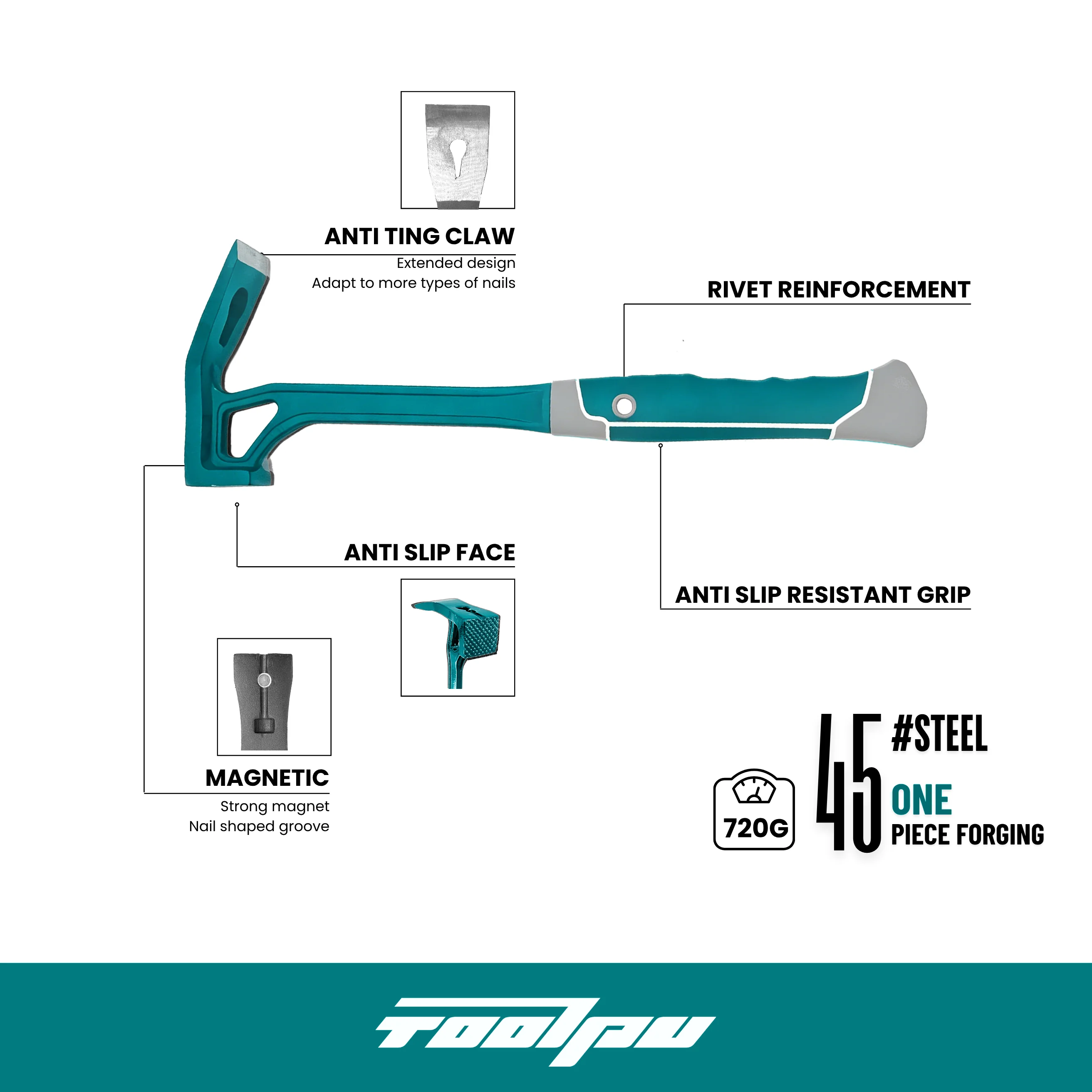 Industrial-grade DIY Mechanical Hammer With Steel Handle