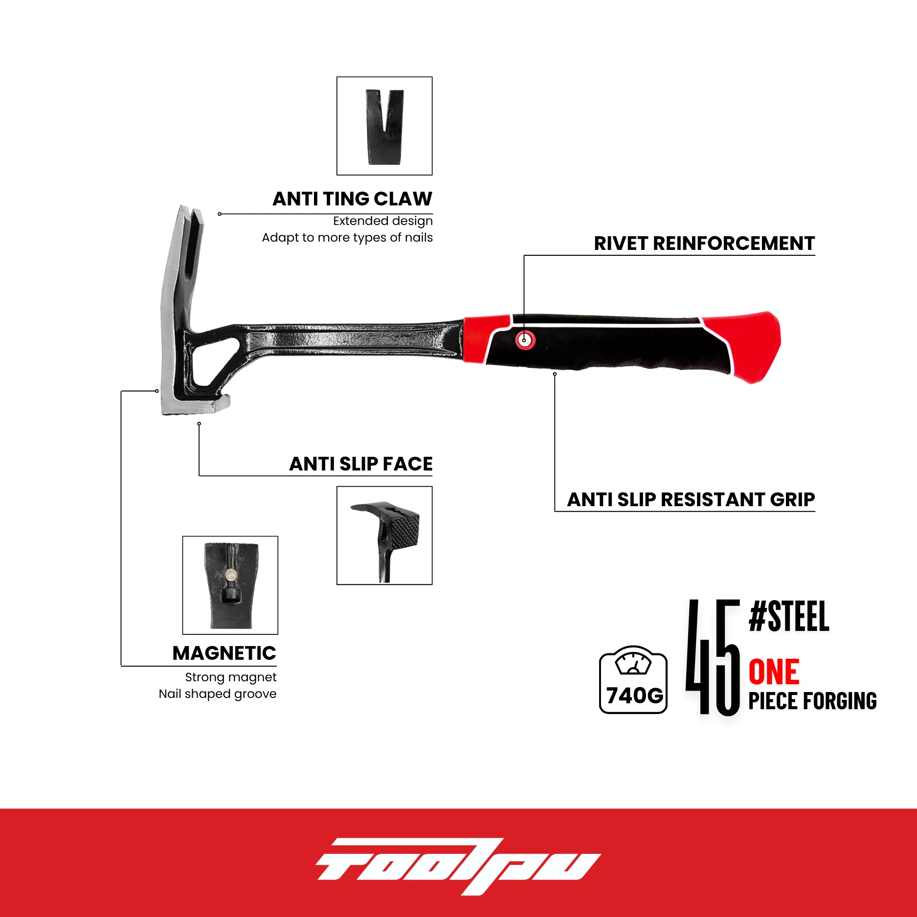 One-Piece Forged and Polished Hoe Premium Garden Tool