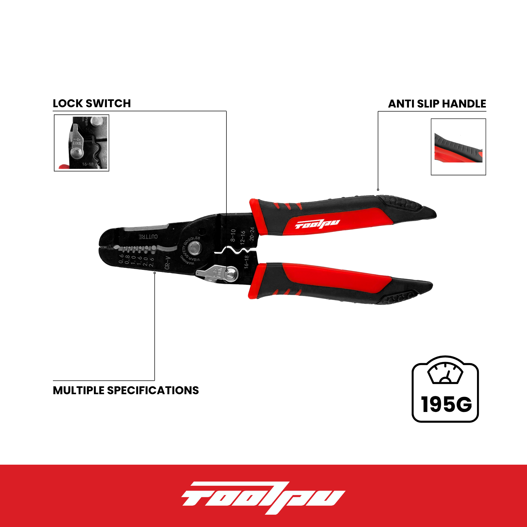 7-Inch Wire Stripping Pliers With Cutting Function