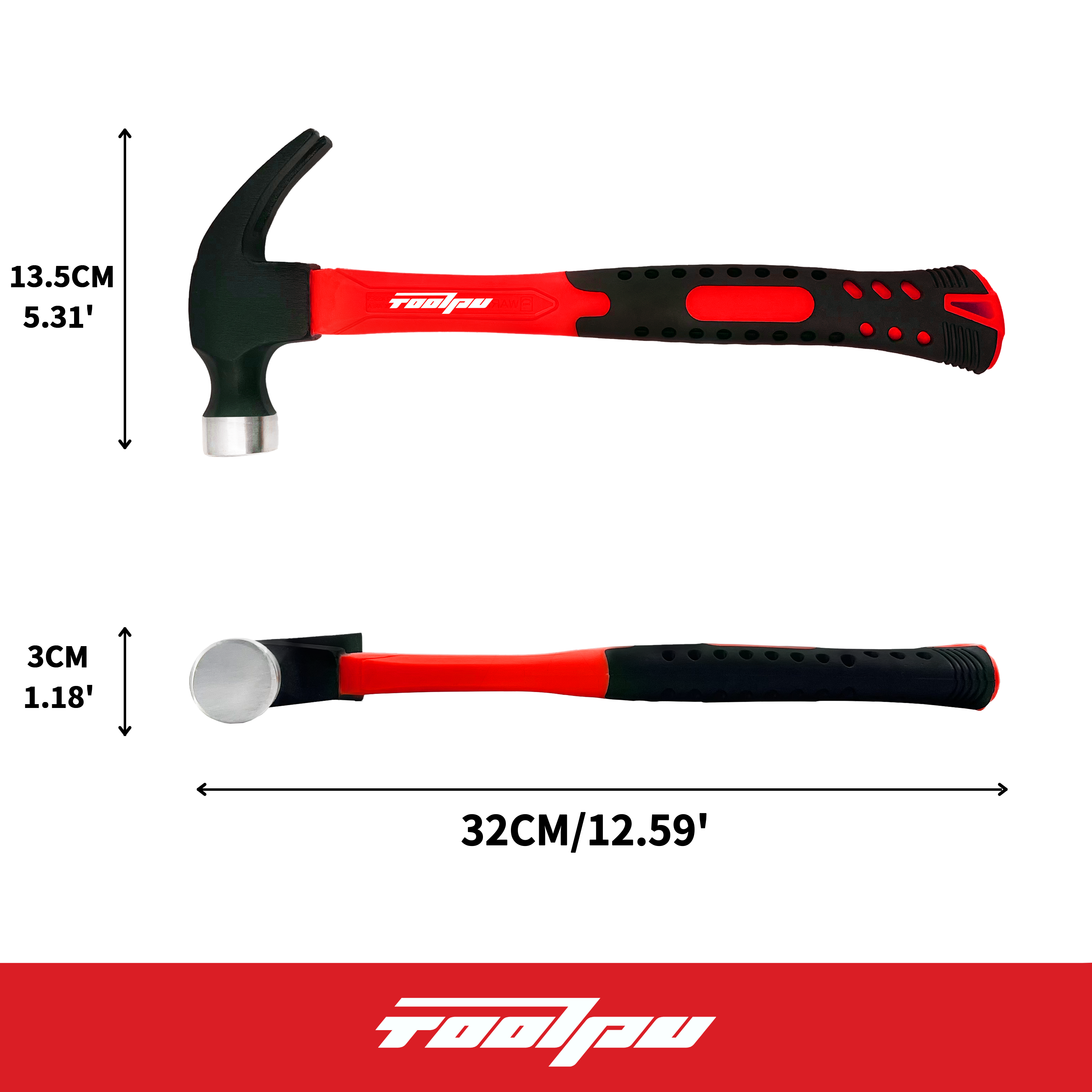 Mechanic's Hammer With Fiberglass Handle
