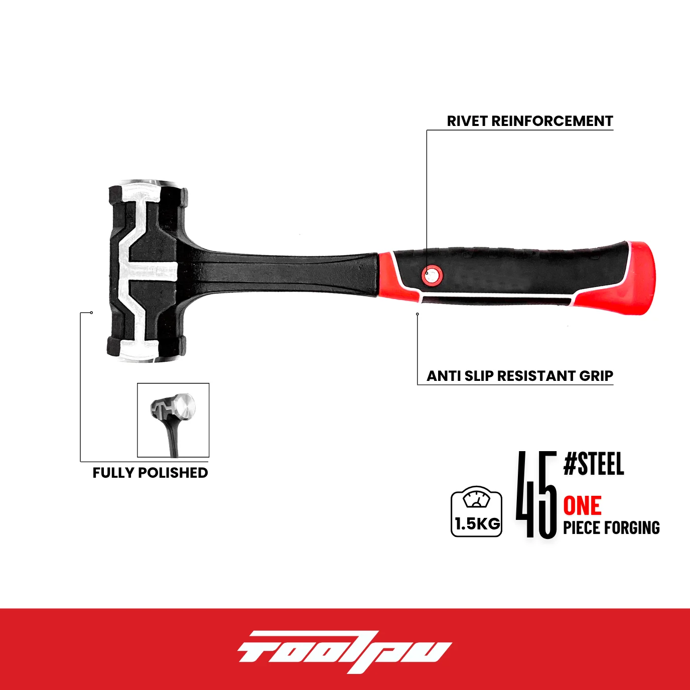 Double-Face Octagonal Industrial Grade DIY Sledge Hammer with Fiberglass Handle Steel Head OEM