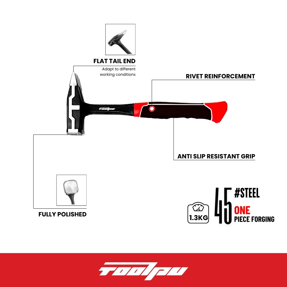 Integrated forging multi-purpose mechanic hammer