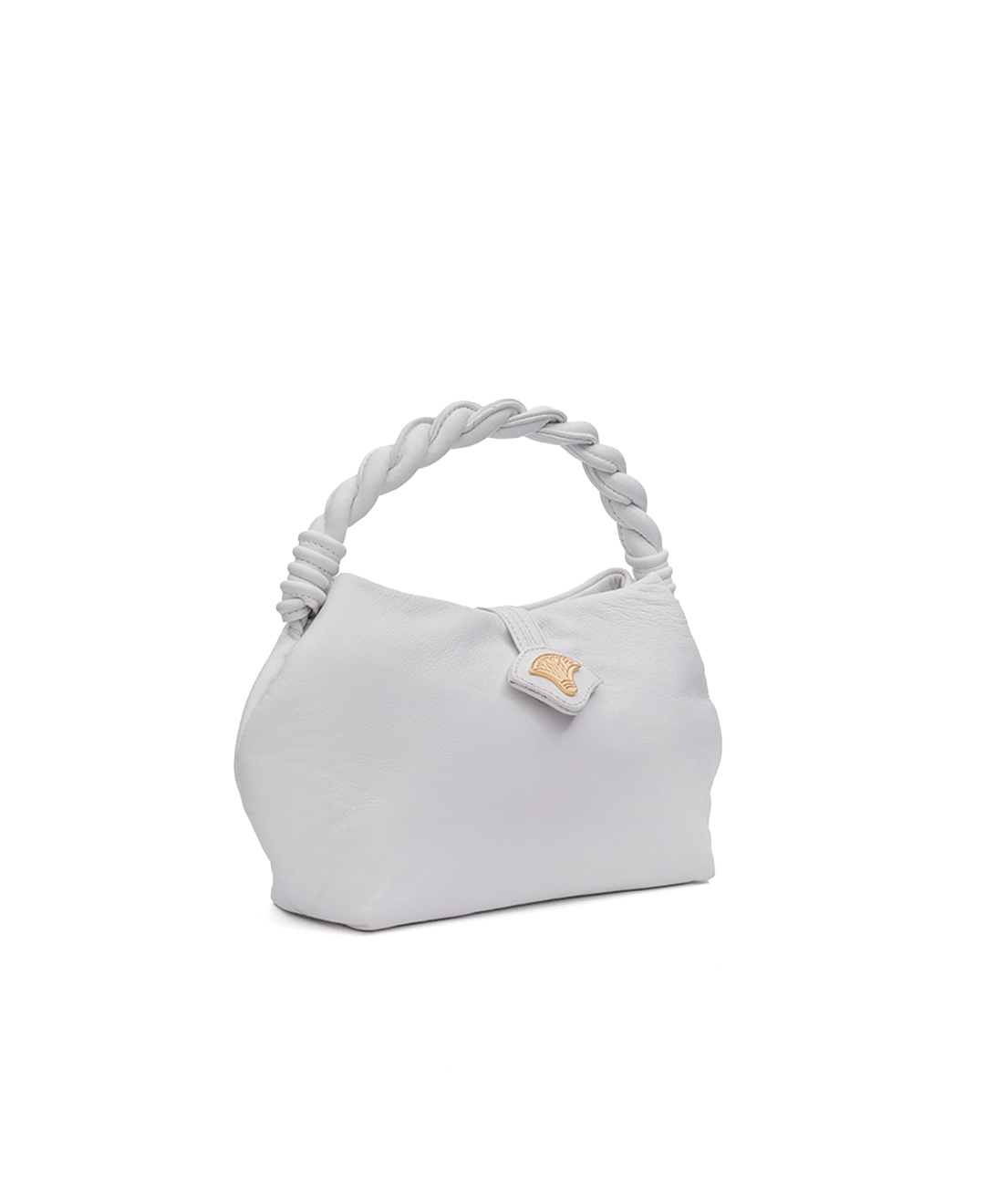 Twist Handle White Handbag