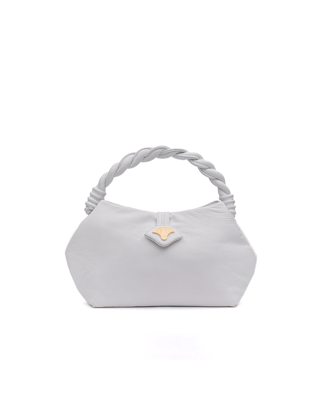 Twist Handle White Handbag