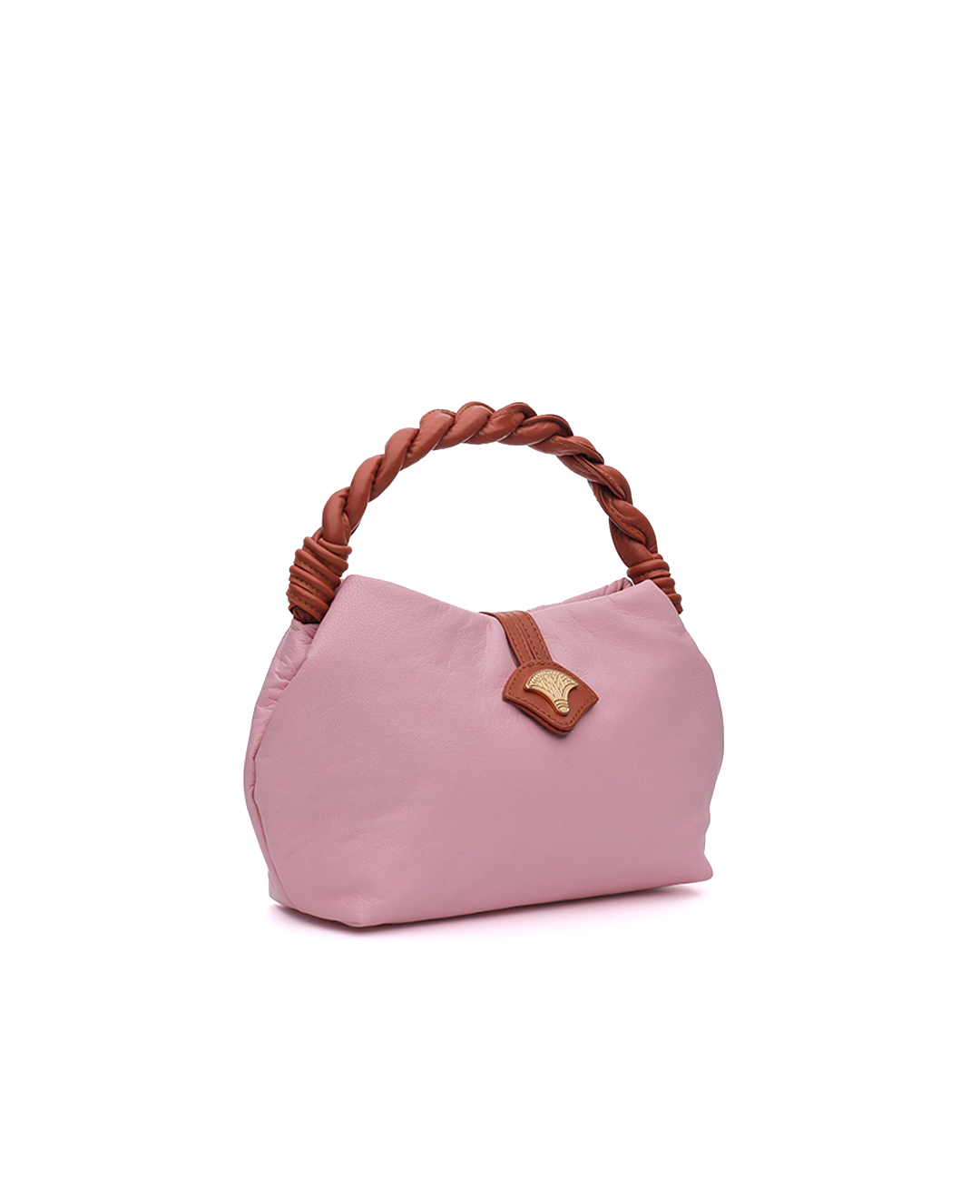 Blush Pink Braided Handle Bag