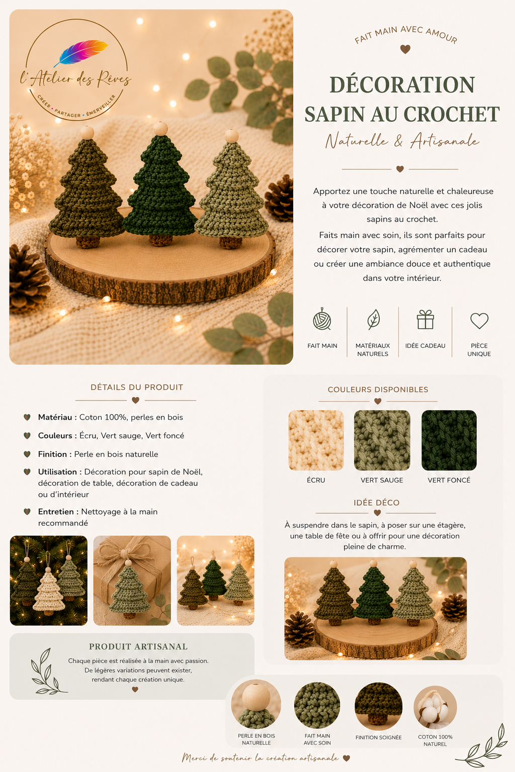 Décoration Sapin au Crochet