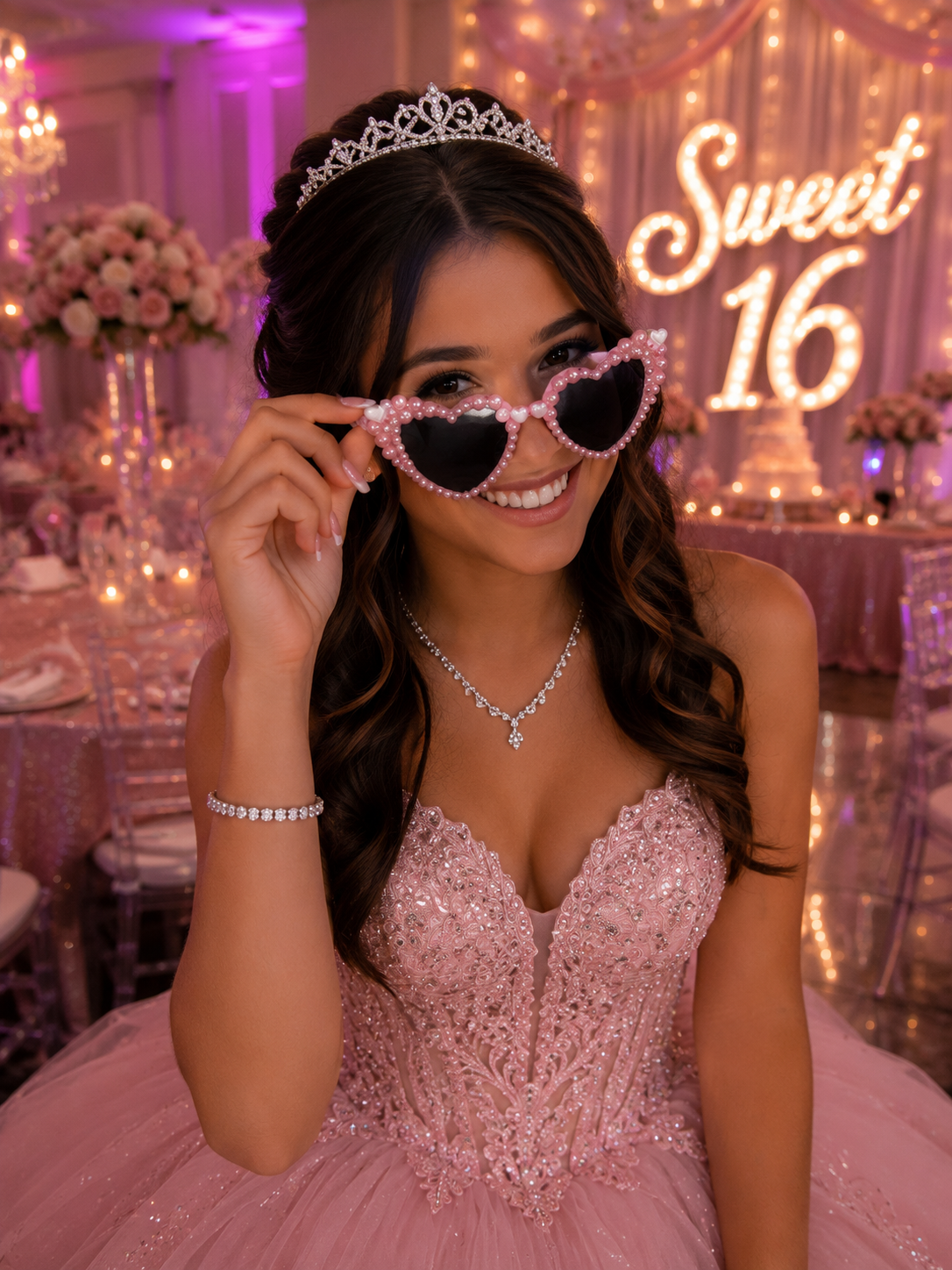 Pink pearl Sunglasses 