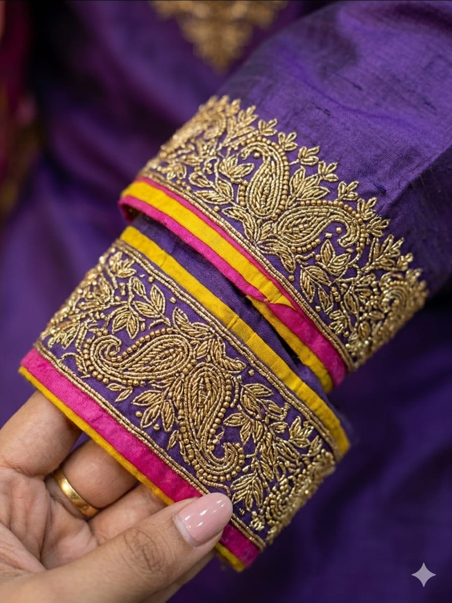 Embroidered Purple Suit Set