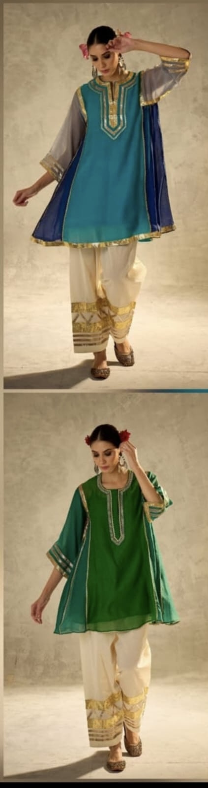 Women’s Green Kurta with Palazzo Set 