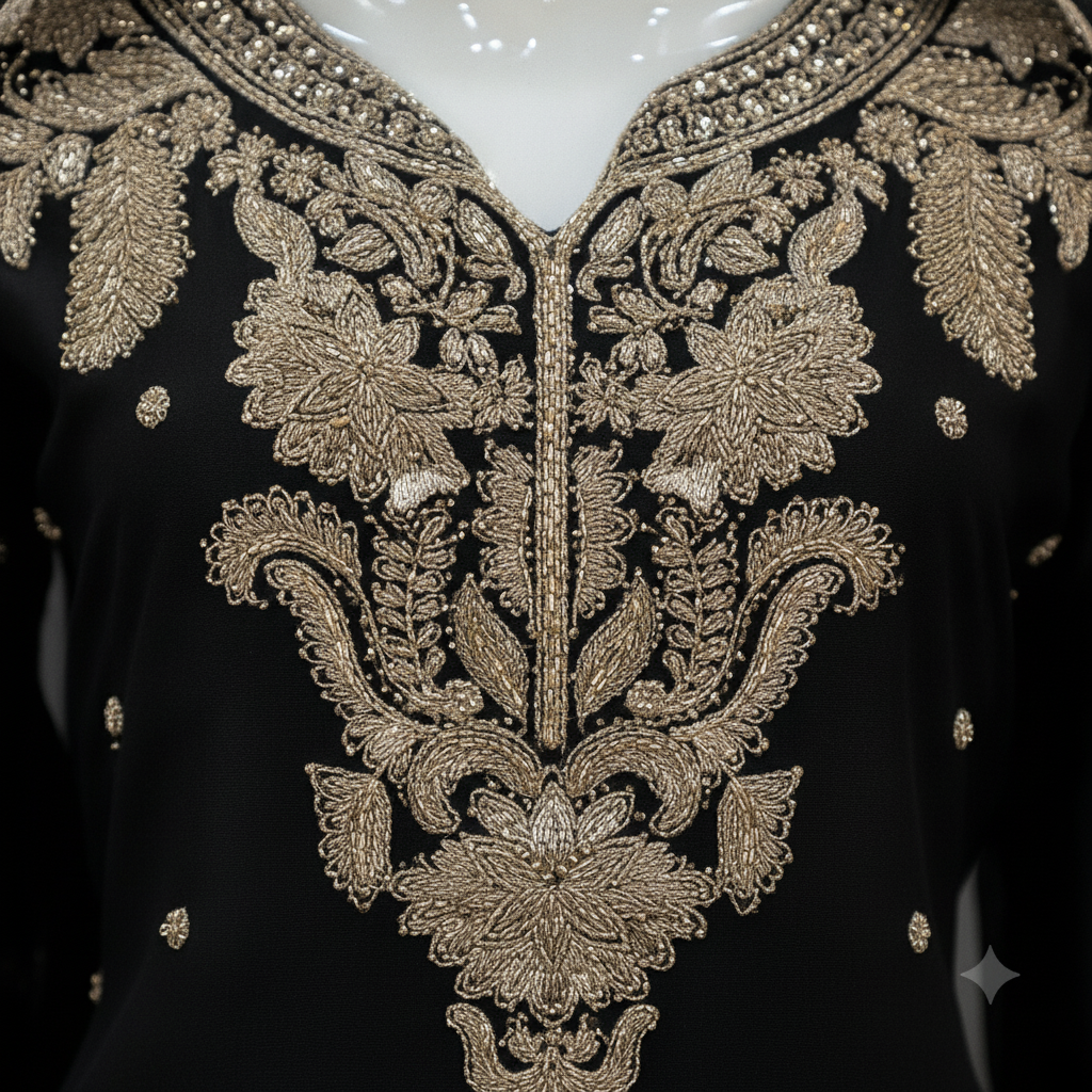 Elegant Black Embroidered Salwar Suit Set for Women