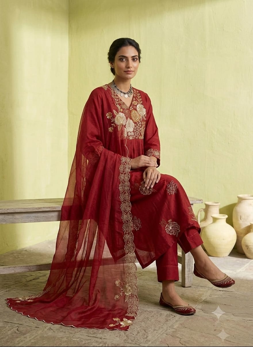 Women’s Embroidered 3-Piece Suit Set