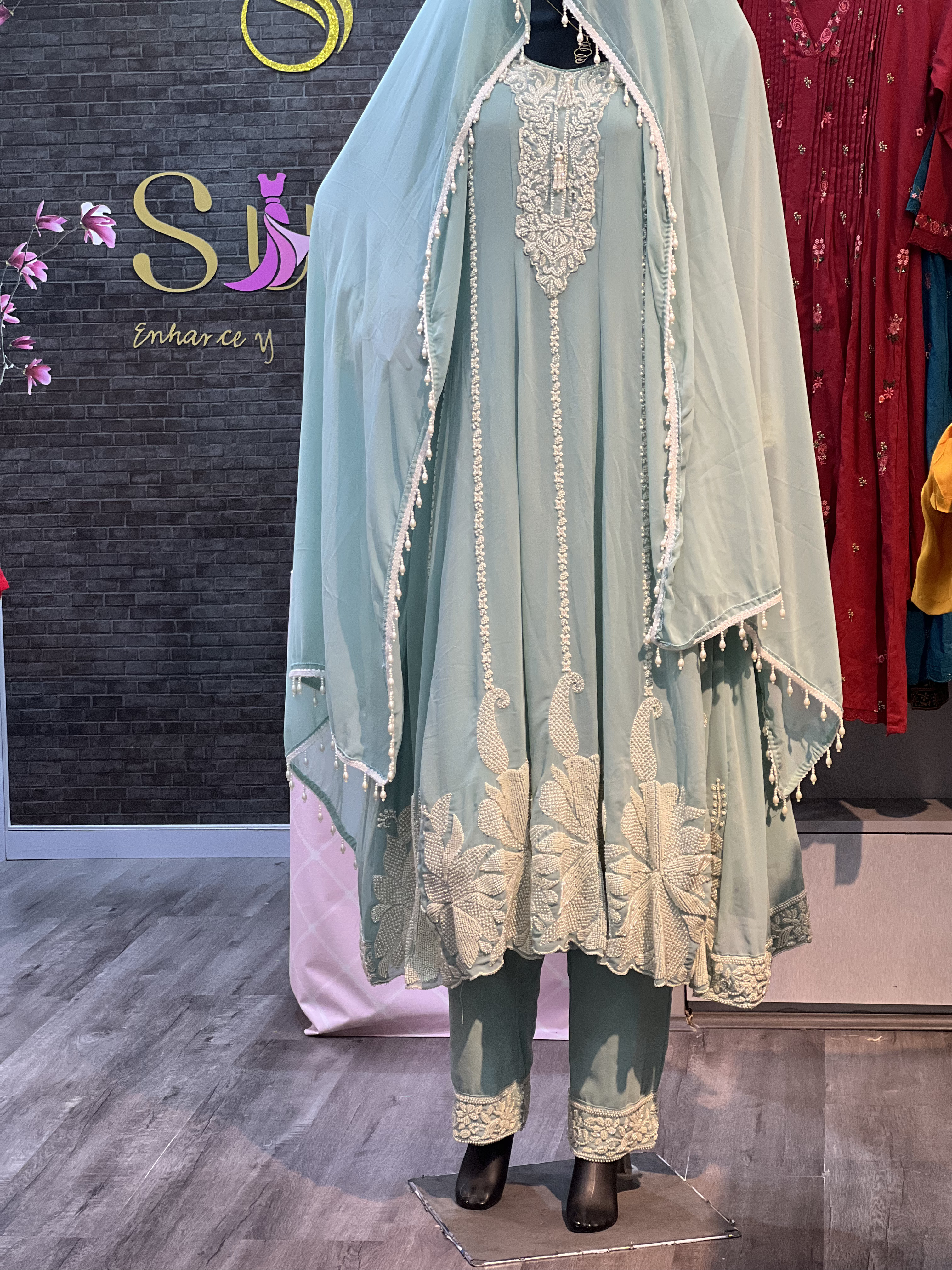 Embroidered Chiffon Suit