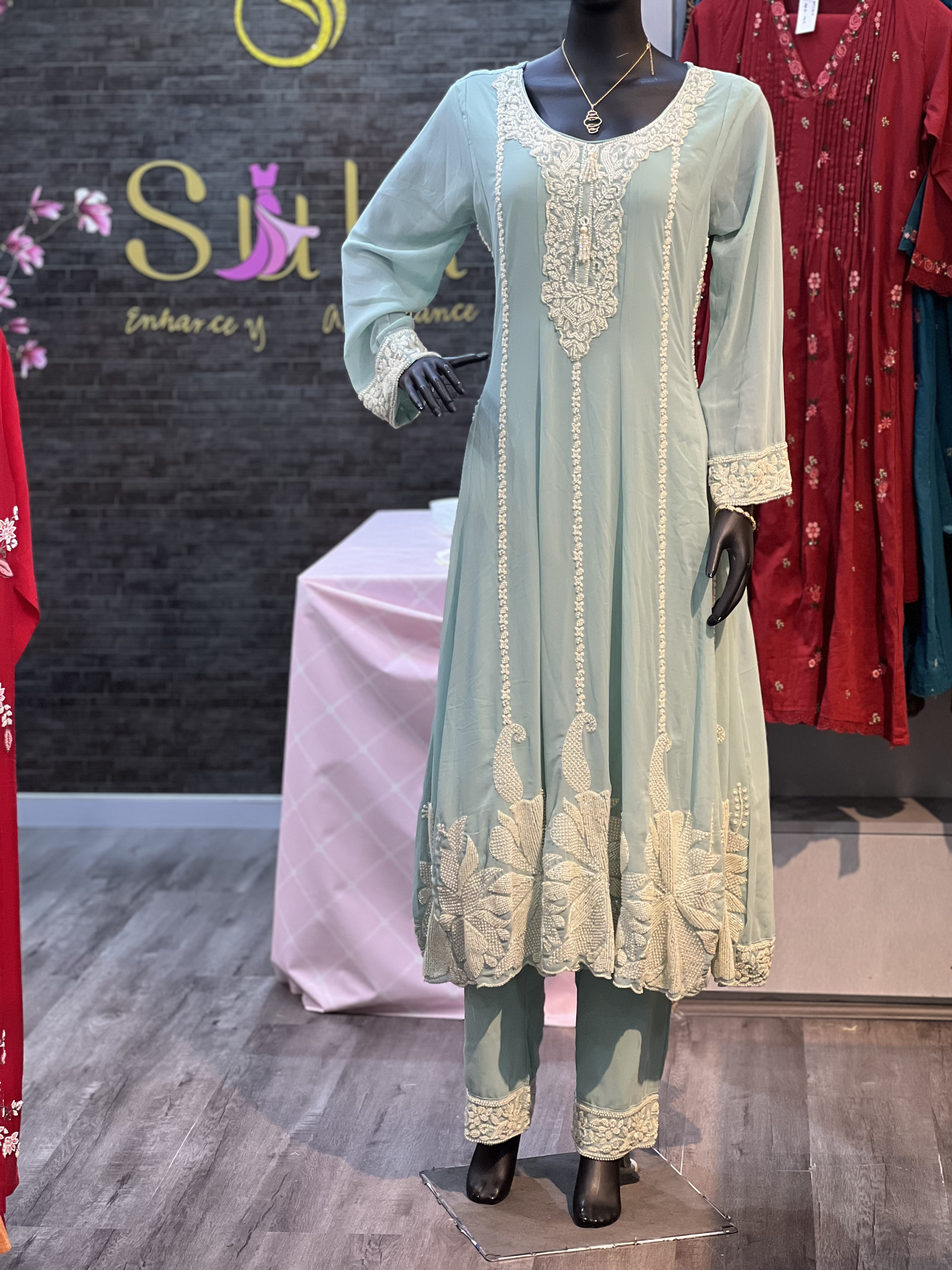Embroidered Chiffon Suit