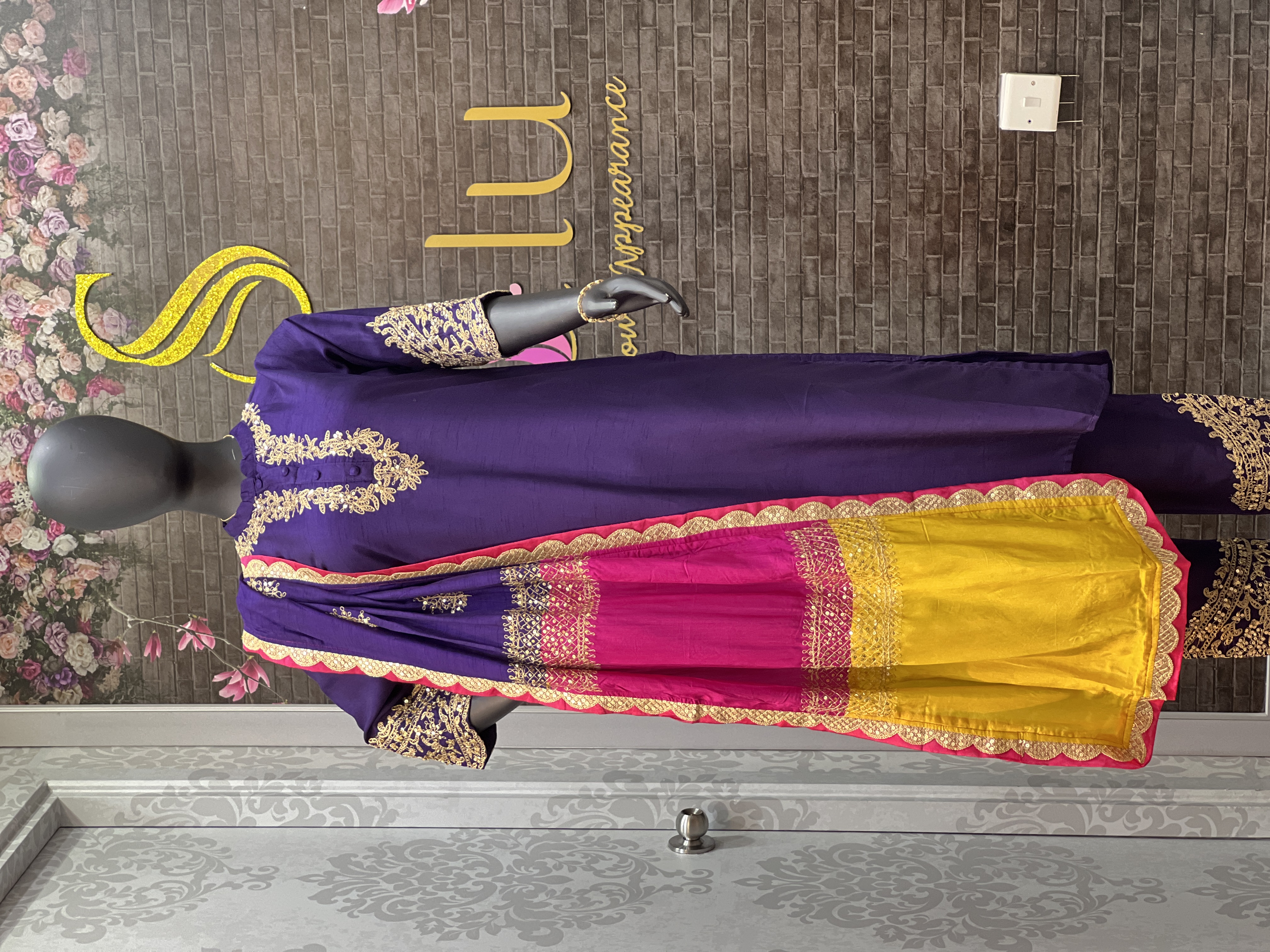 Royal Purple Embroidered Cotton Blend Kurta Set with Designer Dupatta | 3-Piece Ethnic Suit for Women