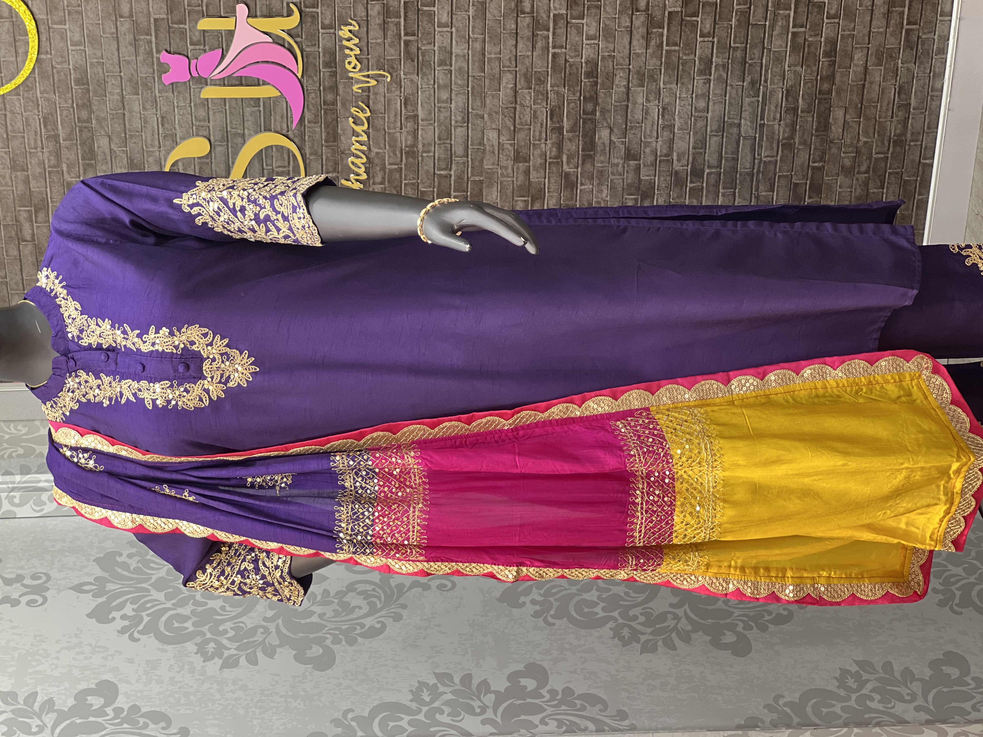 Royal Purple Embroidered Cotton Blend Kurta Set with Designer Dupatta | 3-Piece Ethnic Suit for Women