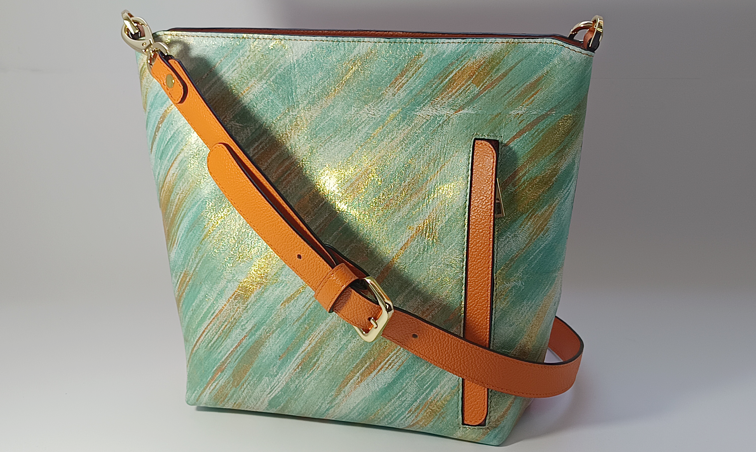 Aqua Gold Artisanal Bag