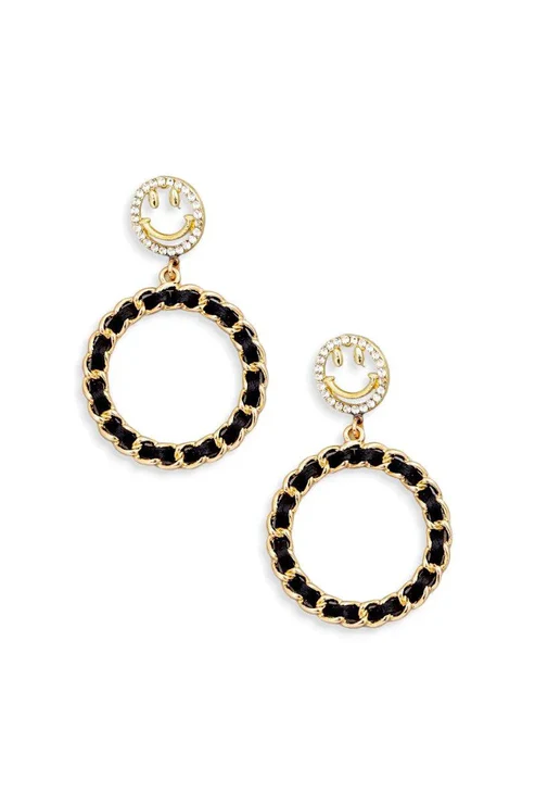 Smiley Face Drop Earrings