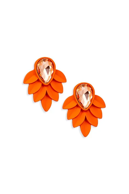Orange Gemstone Drop Earrings